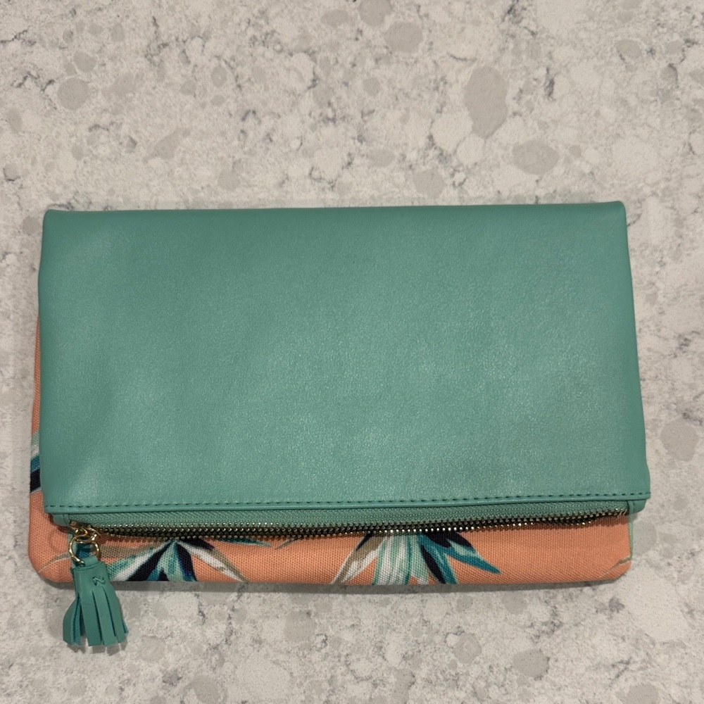 Rachel Pally Teal and Peach Women's Clutch
